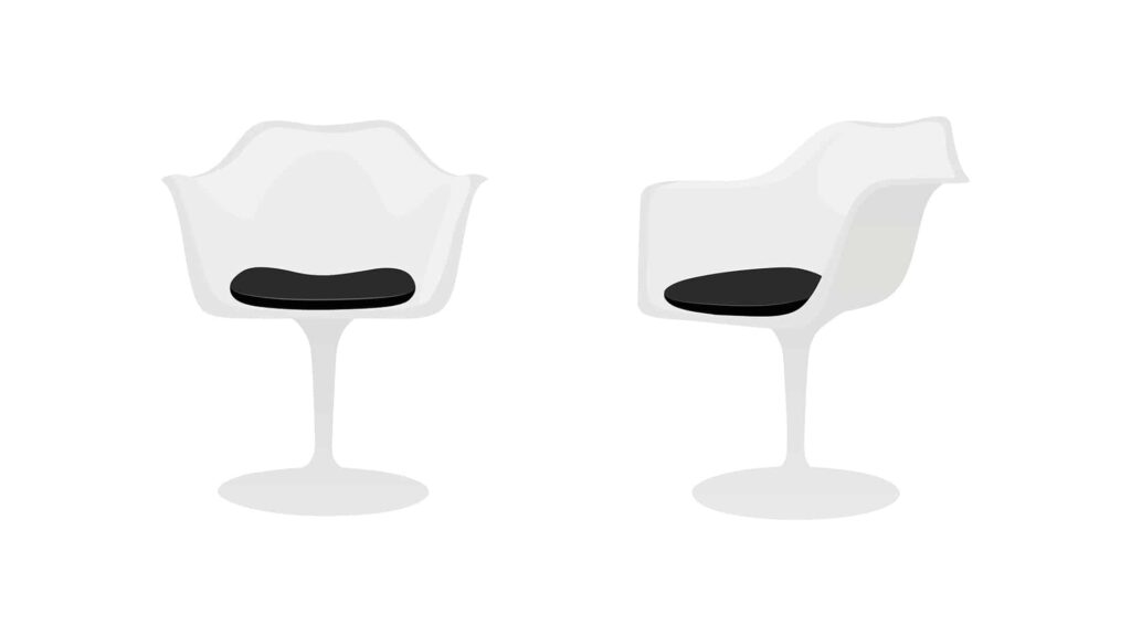 Krzesło nawiązujące do projektu “Tulip” Eero Saarinena